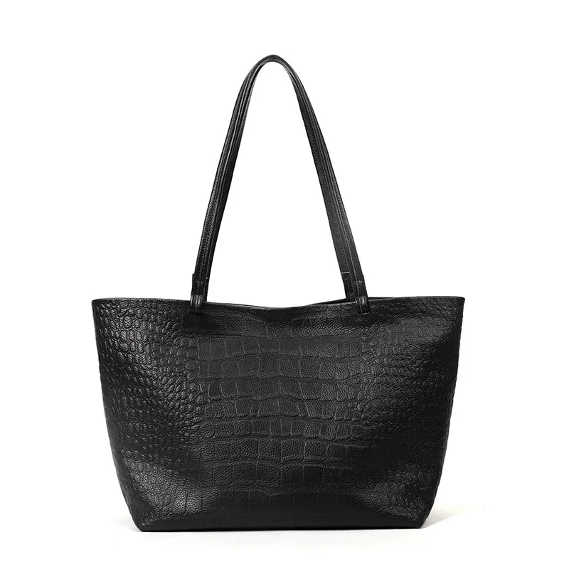 

Alligator Design Large Capacity Bag Tote For Women New Genuine Leather Handbag Liner Bag Female Commute Shopping Shoulder Bags