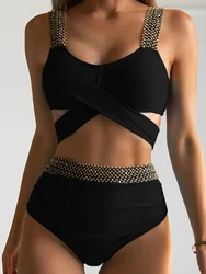Bandage Bikinis 2026 Women Push Up Swimsuit Solid Sexy Swimwear Female Brazilian Bathing Suit Black Swimming Summer Beachwear
