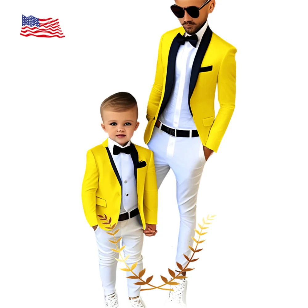 Kids Suits 2-16 Years Jacket Pants 2 Piece Set Wedding Tuxedo Formal Boys Clothes Slim Fit Blazer Stage Wear