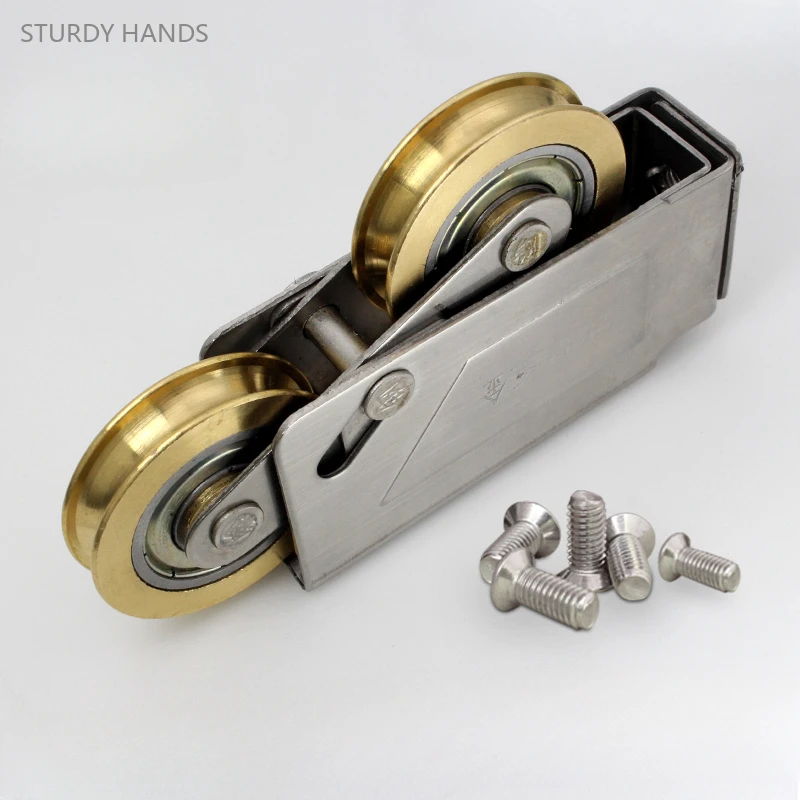 

2PCS stainless steel old-fashioned 73 type aluminum alloy glass sliding door and window pulley hardware accessories