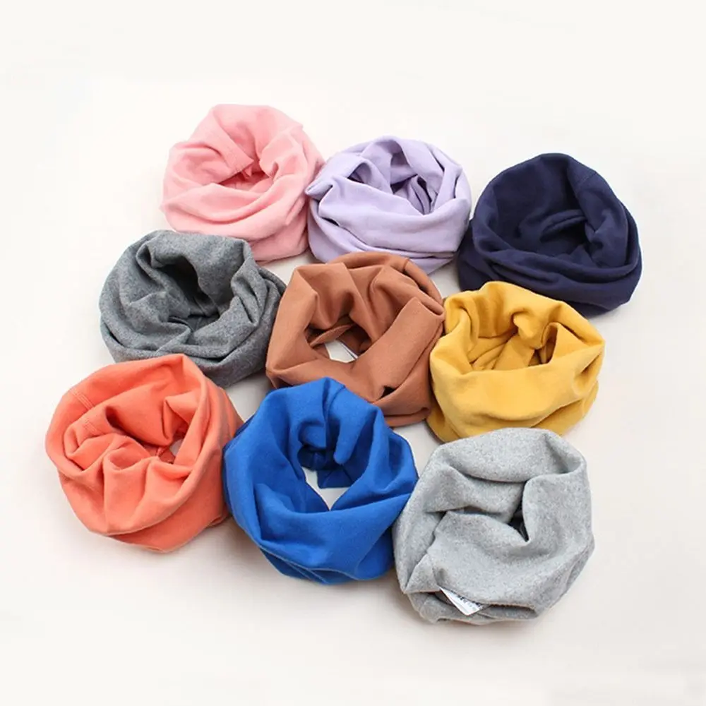 1-12 Years Old Cotton Kids Winter Scarf Elastic Cute Children Neck Warmer Warm Windproof Knitted Scarves for Baby Boys Girls