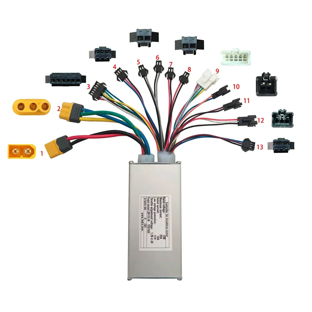 

Nulkomma Brushless Motor Controller for Ebike LSW1729-1M 48V 10A Display Speed Controller for Electric Scooters and MTB