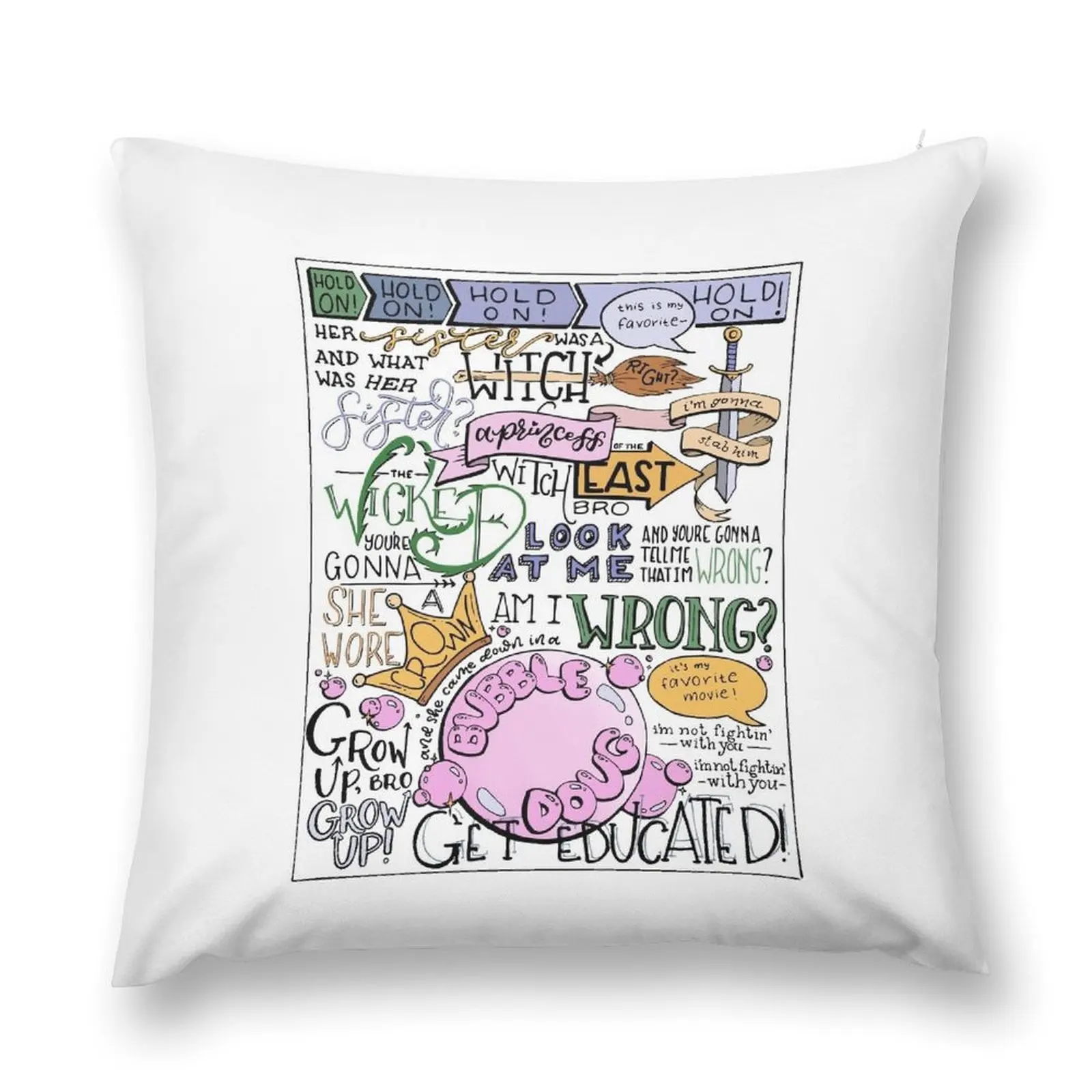 

(Colorized) Wicked Witch of the East Bro Hand Lettered Throw Pillow christmas decorations for home 2025 pillow