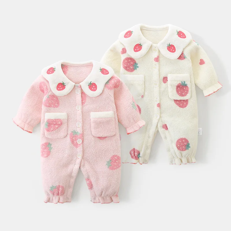 

Baby autumn\winter plush jumpsuit for girls newborn lamb plush warm romper baby onesies newborn clothes 0 3 months cute bodysuit