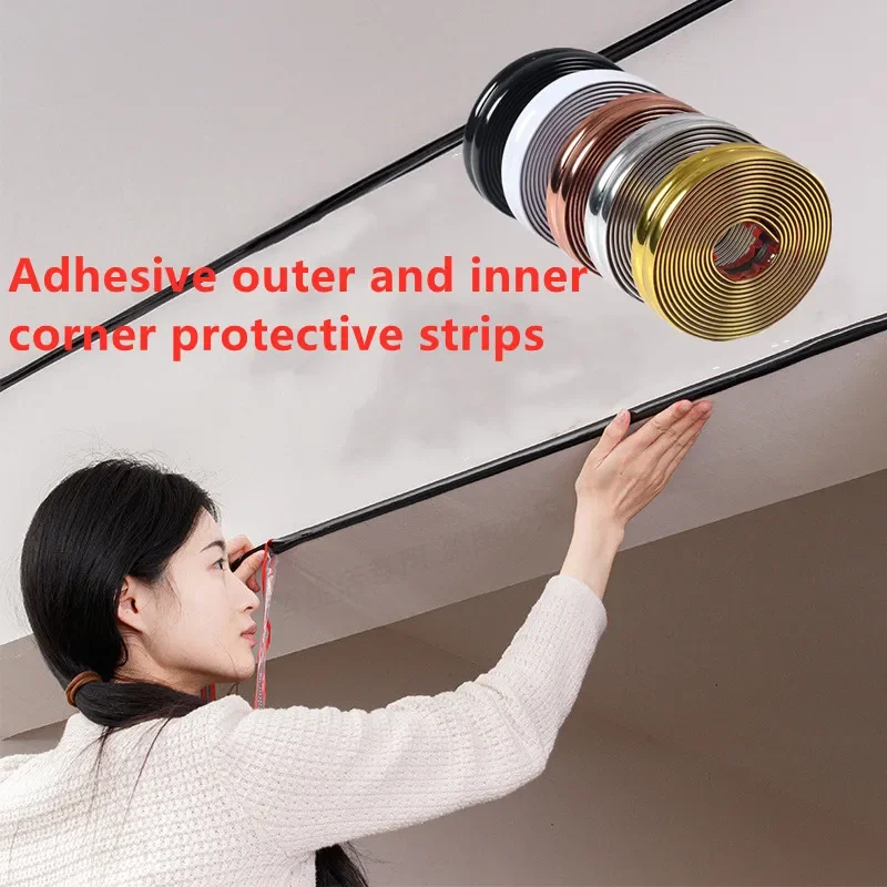 

3M Self-adhesive mirror sticker Wall Corner Molding Trim Child safety table corner anti-collision strip for cabinet table drawer