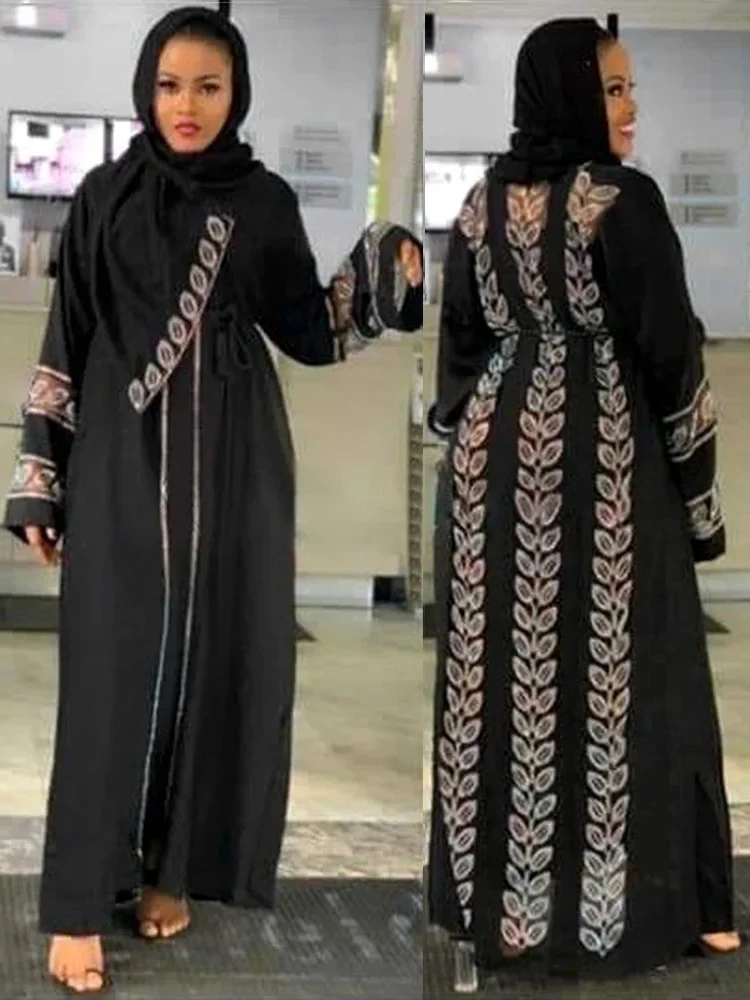 Hijab Abaya Dubai Luxury Wedding Party Evening Gown Muslim Woman Dress Elegant Long Sleeve Robe Islamic Clothing African Boubou