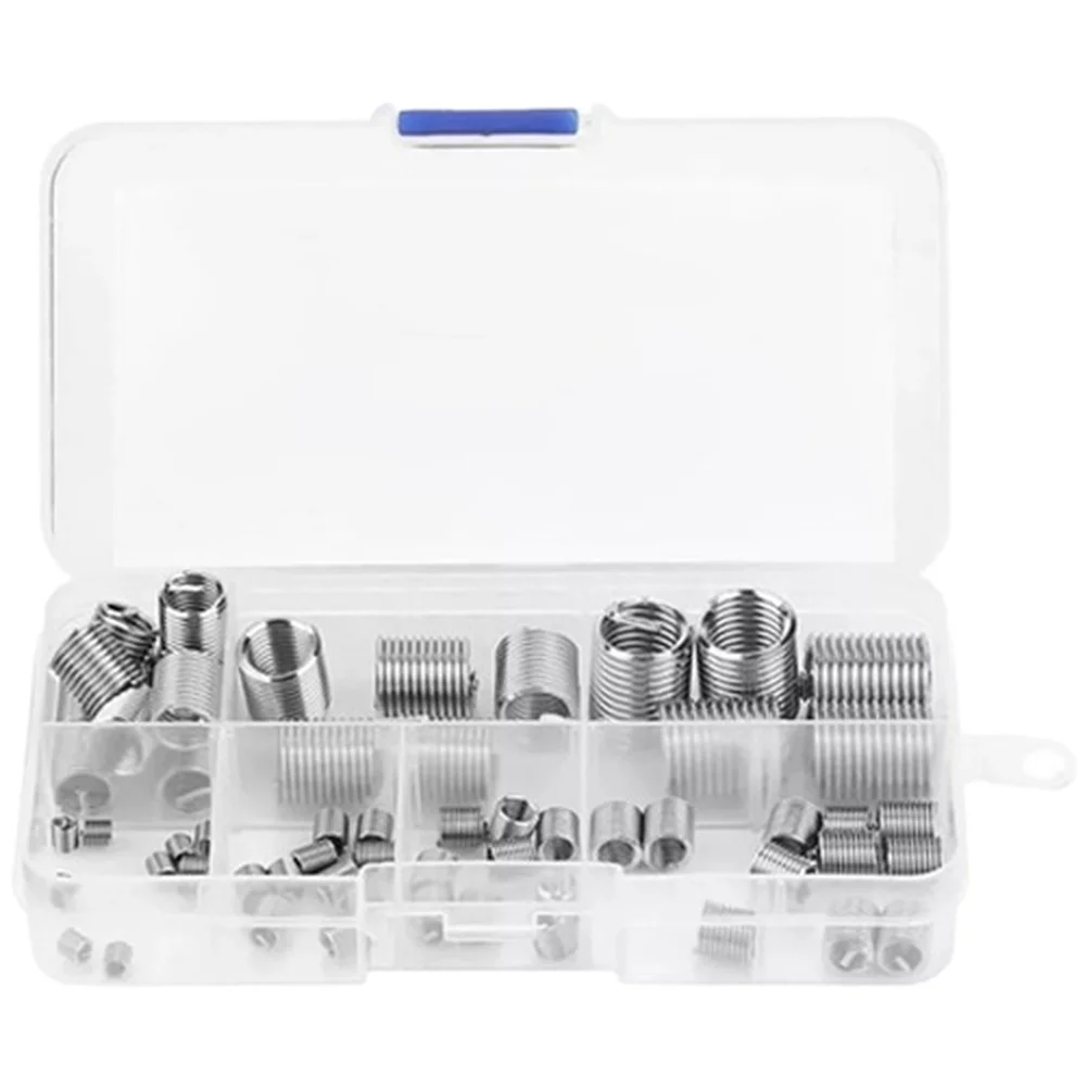 60pcs For Metric Threaded Inserts Coil Set in PP Box for For M3 For M5 For M6 For M8 For M10 For Stainless Steel 304