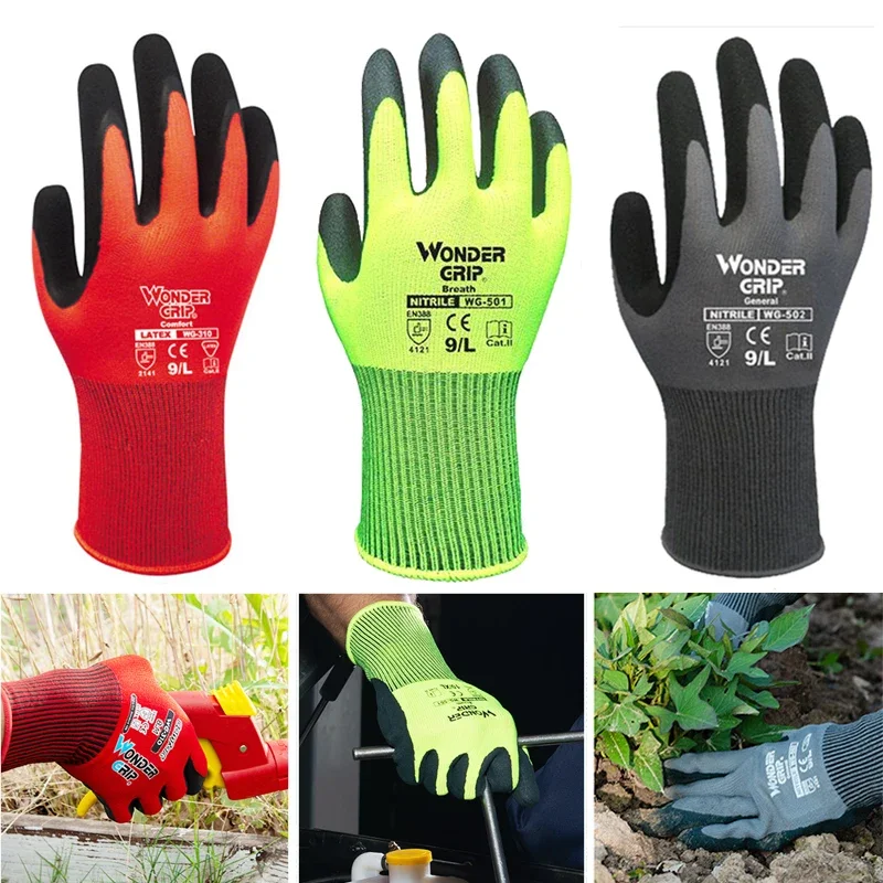 1 Pairs Gardening Gloves for Women & Men Nitrile Coated Garden Gloves Protect Against Cuts and Dirt Breathable Stretchable Nylon