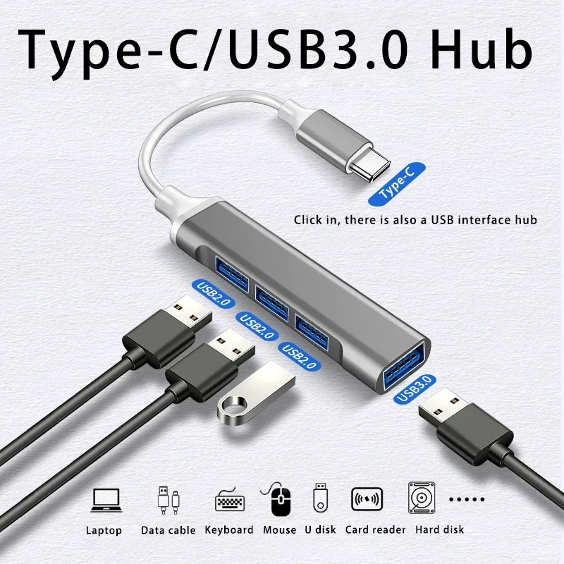 

Type C USB3.0 HUB High Speed 4 Port Multi Splitter Adapter OTG For Pro 15 Pro Accessories