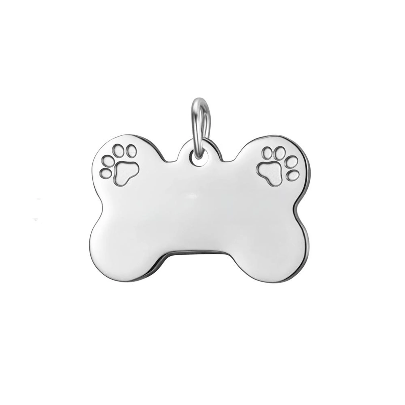 3Pcs Dog ID Tag Stainless Steel Dogs Cat Tags Bone Shape Pet Nameplate Pendant DIY Charm For Jewelry Making Findings Wholesales