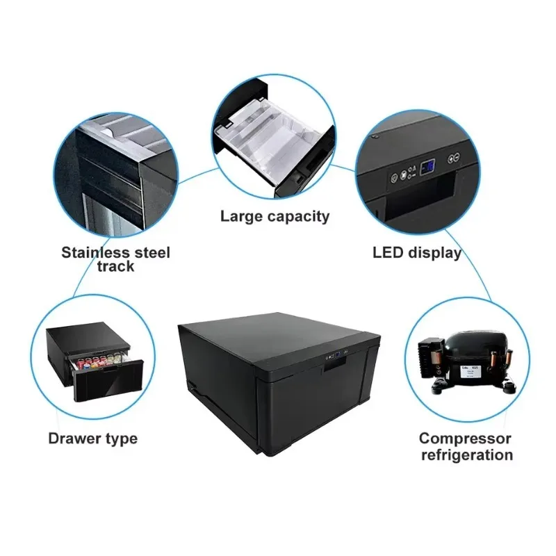 ثلاجة محمولة بدرج 30 لتر 12 فولت 24 فولت ثلاجة السيارة ضاغط الفريزر 12 فولت ثلاجة لـ RV