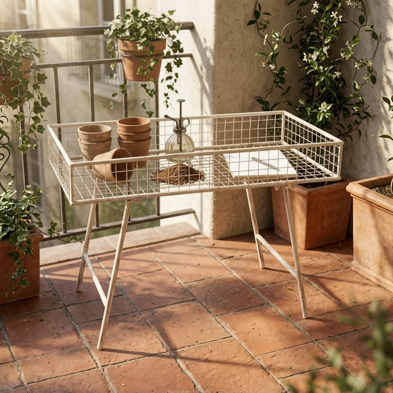 Metal Flower Rack Detachable Iron Plant Stand Metal Plant Display Rack Vintage Design Household Decor Easy Assembly