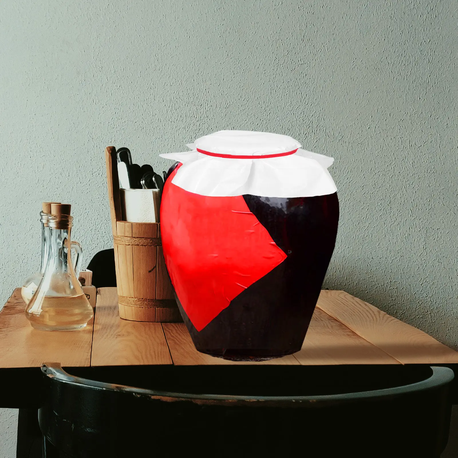 Food Storage Jar Glass - 1Set Wijnpot Dekselafdichting Stof Niet-geweven PP