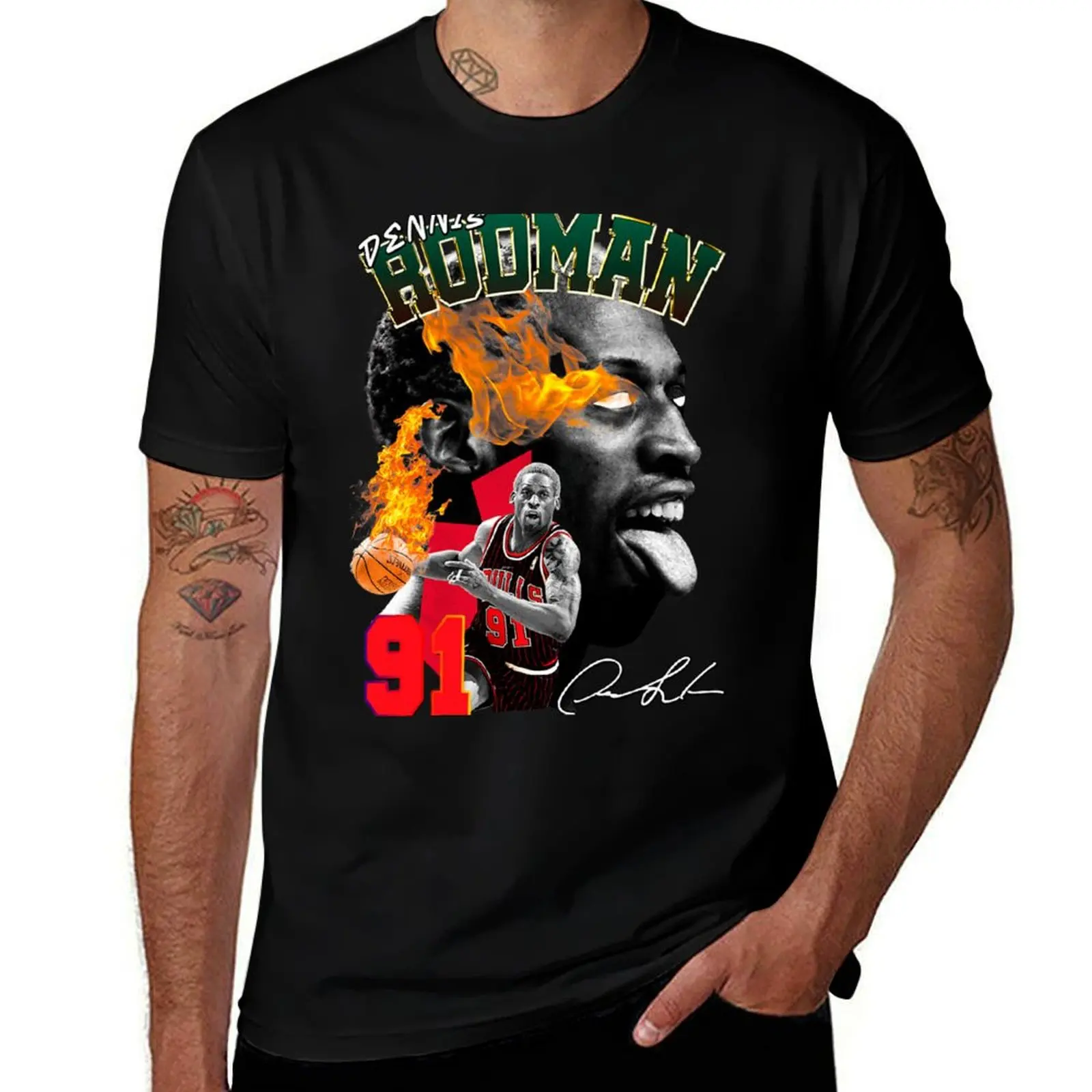 

Dennis Rodman - Streetwear Clothes | T-Shirt t shirts for man pack cotton t shirt custom print