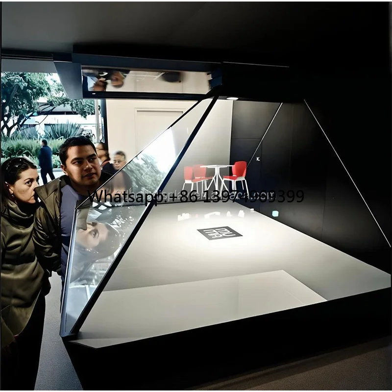 Electric Holographic Glass Projection Screens 3D Display Cases for Jewelry Exhibitions and Museum Advertising