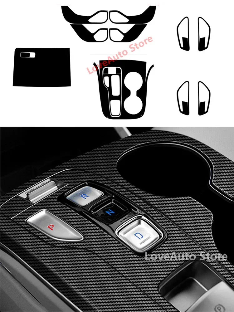 

For Hyundai Tucson NX4 2021 2022 Car Carbon Fiber Sticker Central Control Gear Decoration Co-pilot Anti-kick Pad Mat Accessories