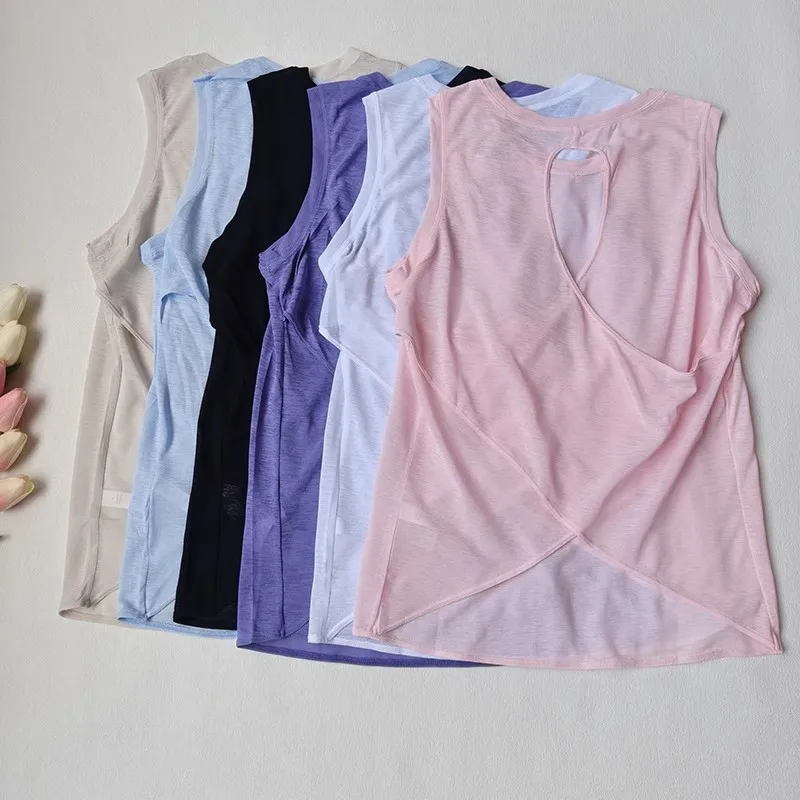 Frauen Casual Sport Yoga Weste Quick Dry Sport Lauf T-shirt Workout Yoga T-Shirt Ärmelloses Turnhalle Sexy Mesh Sport T-shirt
