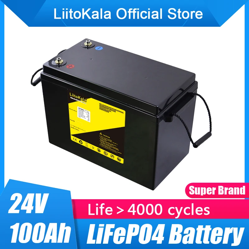 

LiitoKala 24V 100Ah LCD lifepo4 battery Power Batteries For 8S 29.2V RV Campers Golf Cart Off-Road Off-grid Solar Wind