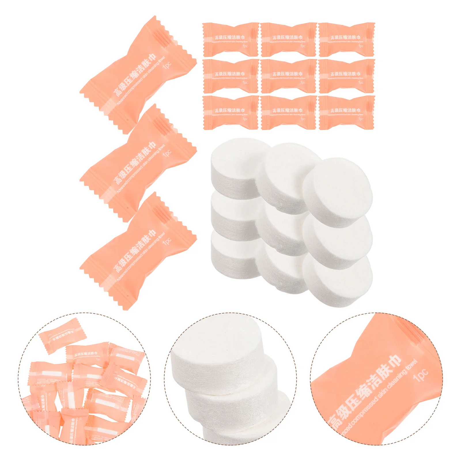 

50 Pcs Compressed Towels Multi-function Travel Convenient Face Cotton White Outdoor Supply Daily Use Wash