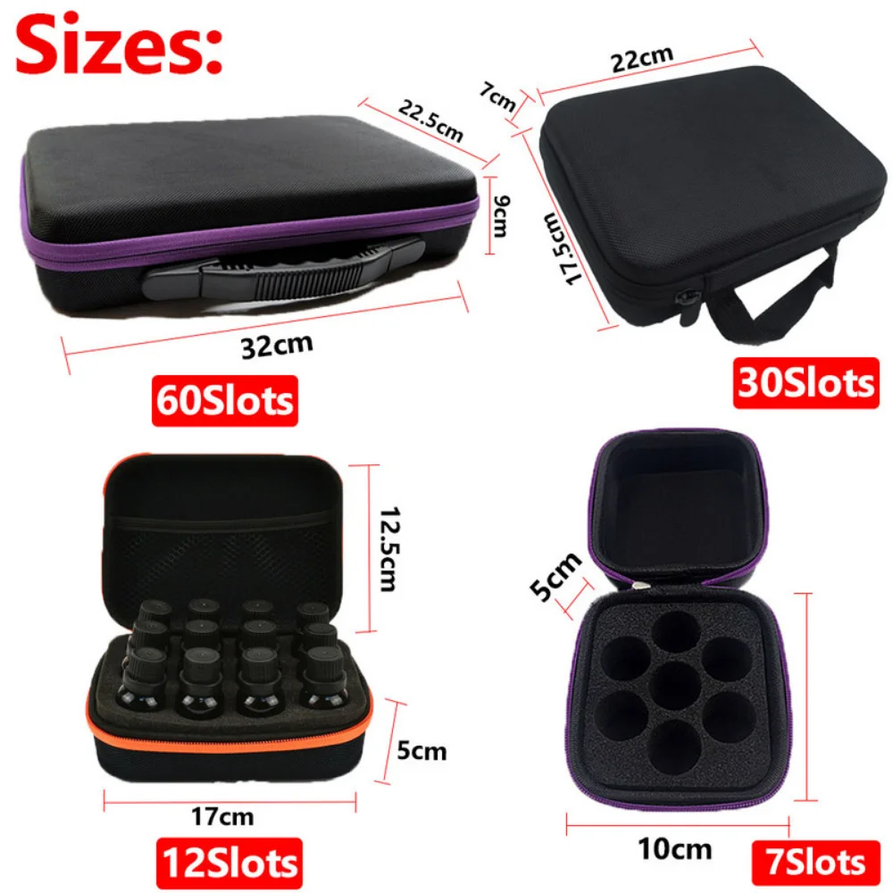 7-60 bouteilles de Vernis À Ongles Sac De Rangement Étui À Huile Essentielle Portable 5/10/15ML Parfum Huile Essentielle Boîte De Voyage Support de