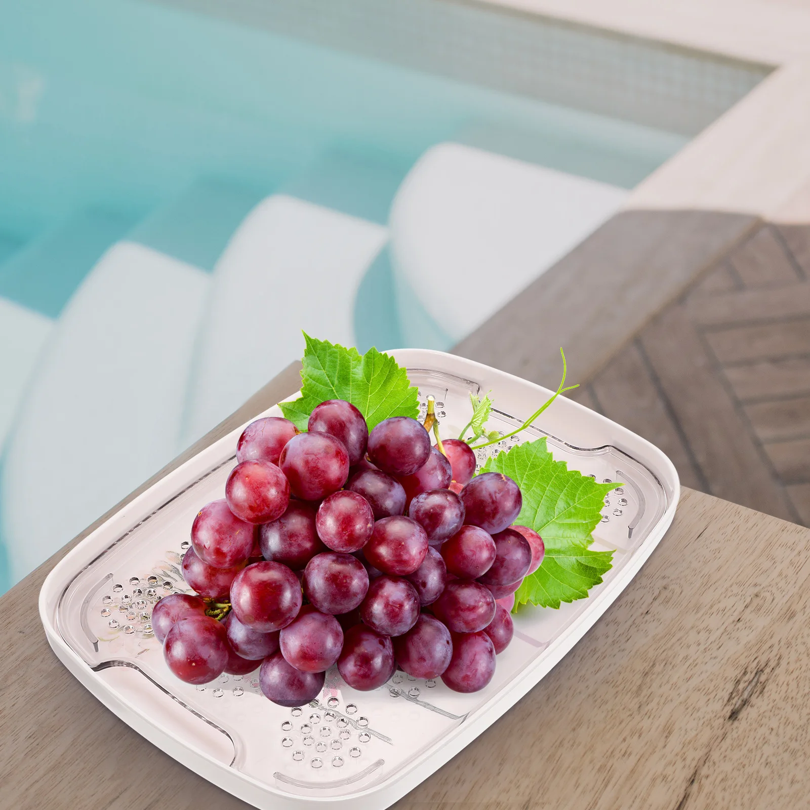 

Double Layer Drain For Tea Cups Vegetable Fruits Storage Decorative Serving Tray Household Functional Leak-Proof Design