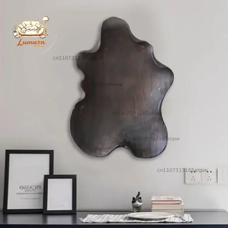 Adornment high-end home model room study wall decoration old handmade wall art decorative wooden plate retro style