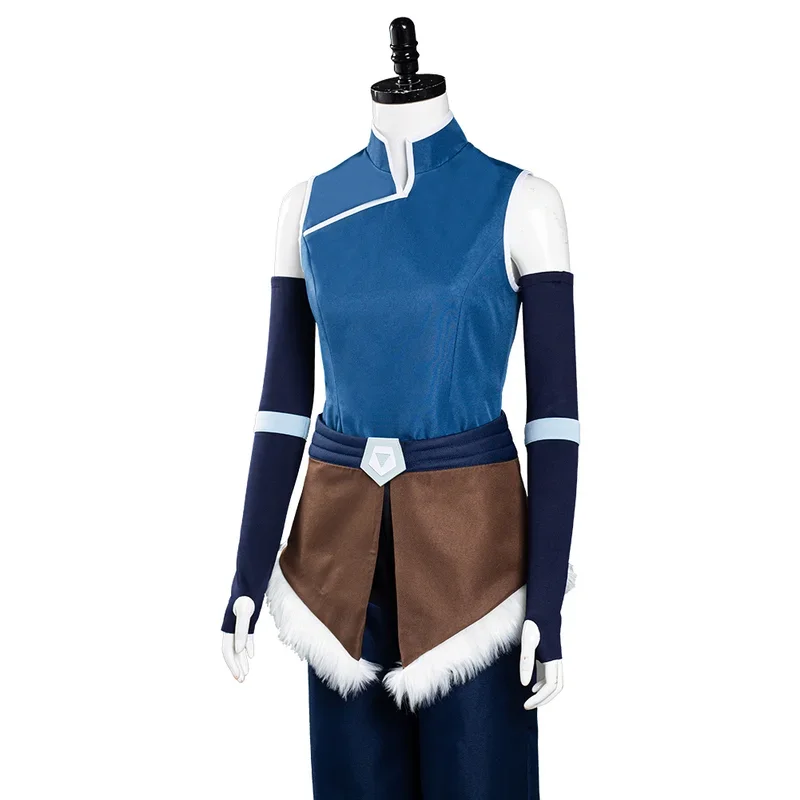 RT01 Korra Cosplay Women Costume Cartoon Avatar Last Cosplay Airbender Roleplay Outfits Girls Disguise Armguard Apron Hallow&Gf1