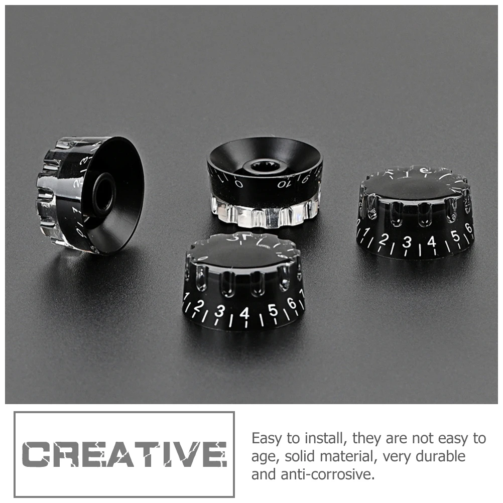

4 Pcs Guitar Knob Volume Knobs Electric Blank and Tone Control Plastic Bass for