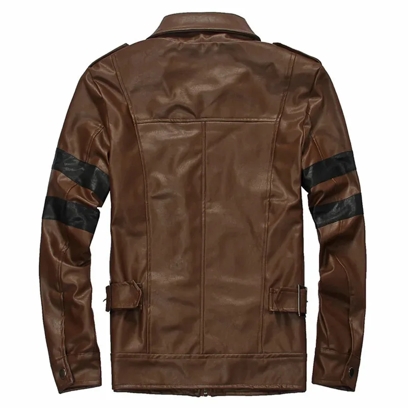 Leon Kennedy Cosplay Jacket Men Costume Game Resident 4 Roleplay Fantasia Outfits Casual PU Leather Coat Man Halloween