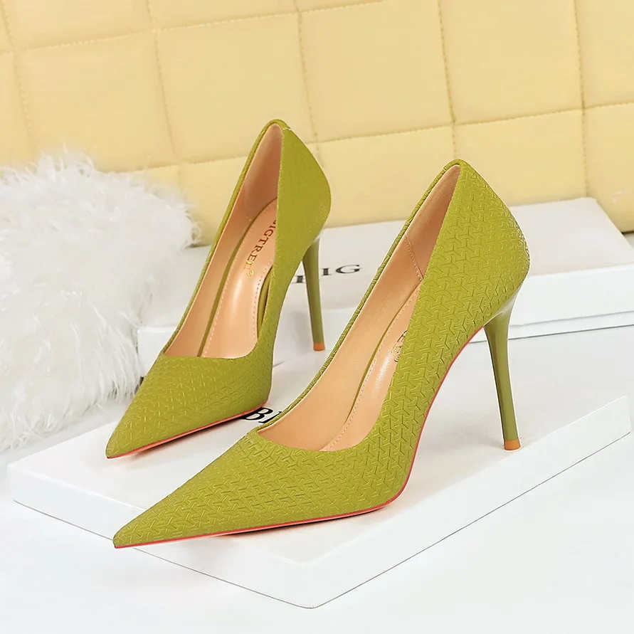 Korean Version Fashion Delicate Slimming Sweet High Slim Ultra-high Heels Shallow Mouth Pointed Toe Single Shoes Women Pumps