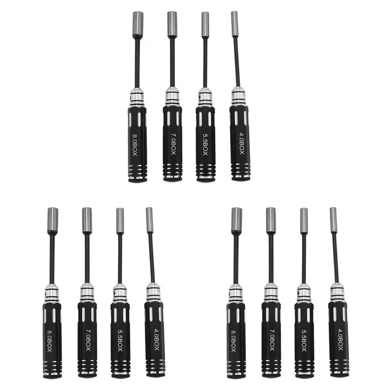 [superx-knd]rc-model-tool-12pcs-hex-screw-drivers-hex-nut-socket-wrench-sleeve-wheel-spanner-40-55-70-80mm