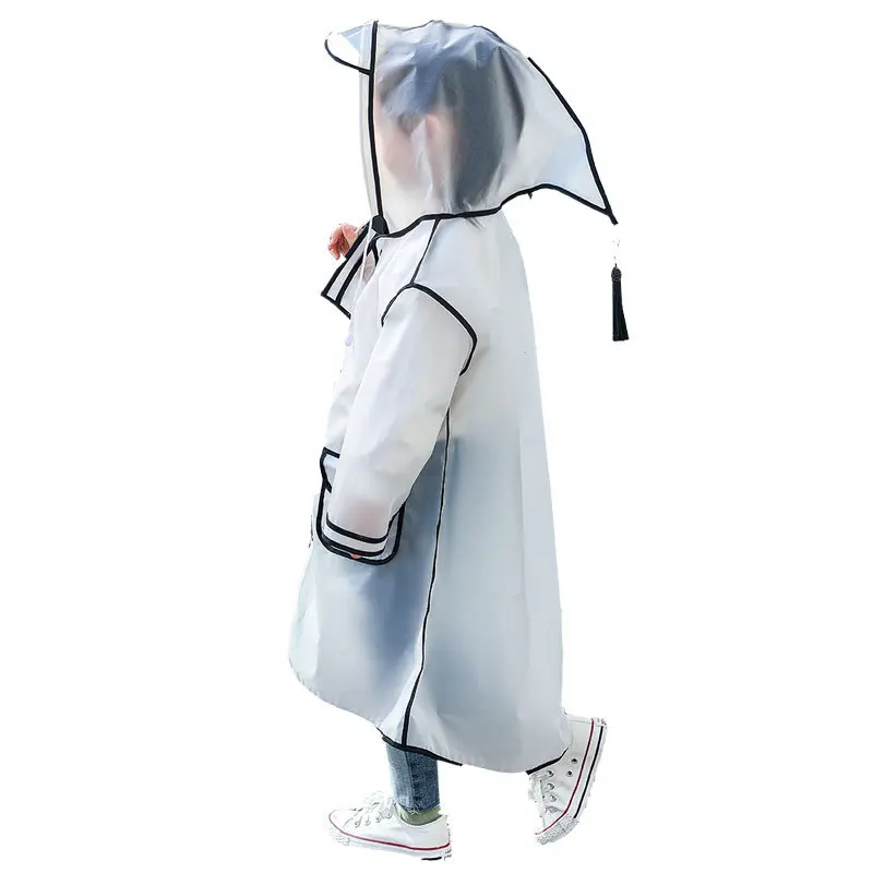 Kids Raincoat Cartoon Cute Rainwear Household Goods Children\'s Waterproof Poncho Transparent Travel Rain Coat EVA