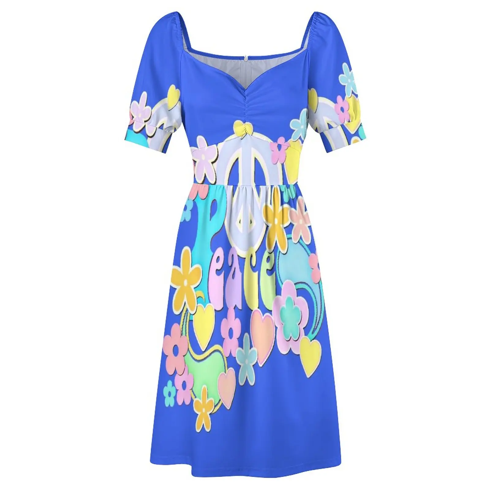 Peace and Love Flower Power Hippy Design Sleeveless Dress long dress women Dress for pregnant women