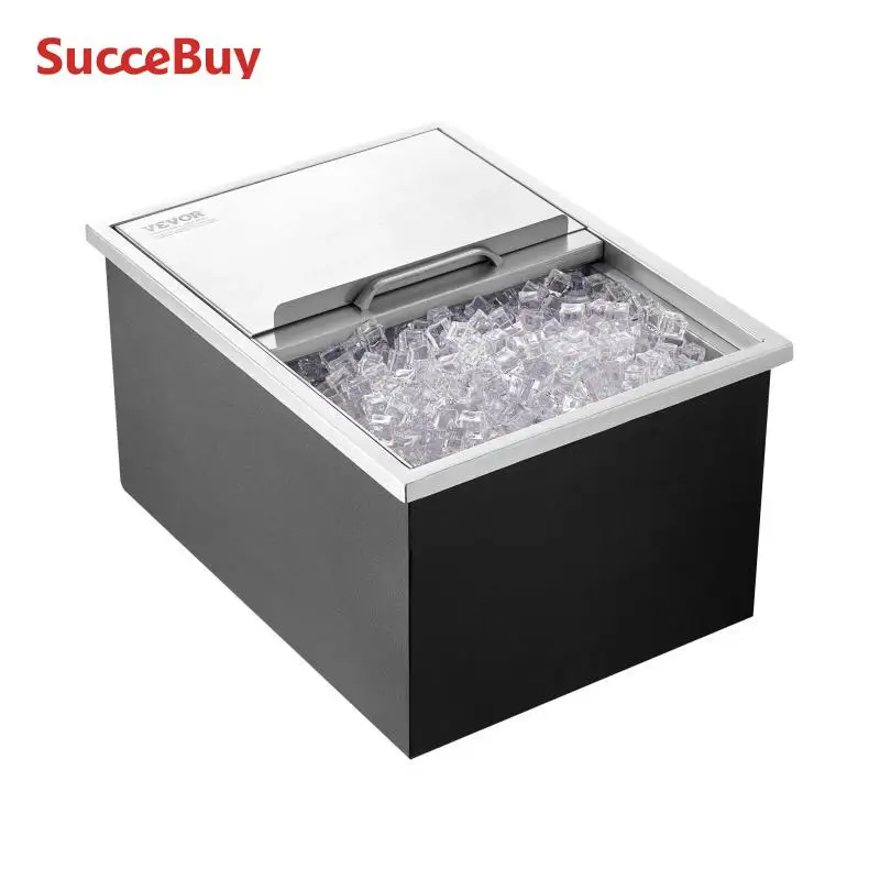 

Built-in freezers, stainless steel freezers, commercial freezers, with sliding lids, outdoor kitchen ice bars