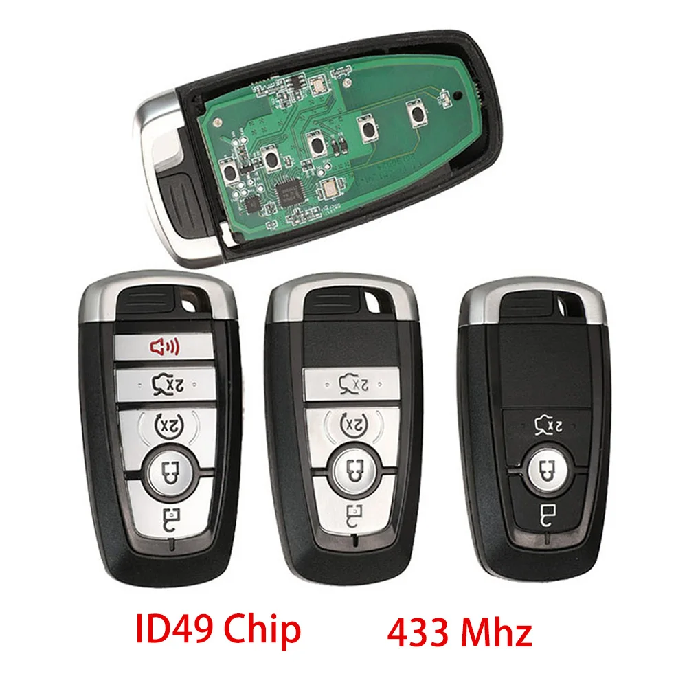 

Новый дистанционный ключ-заготовка jingyuqin для Ford Fusion F-250 F-350 F-450 F-550 2017 M3N-A2C93142600 433 ID49Chip HU101 Blade