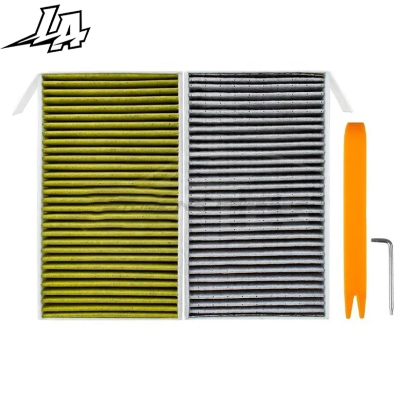 

2PCS Air Filter for Tesla Model 3 Model Y with Activated Carbon Tesla Cabin A Activated PM2.5 Cleaner Replacement Kit