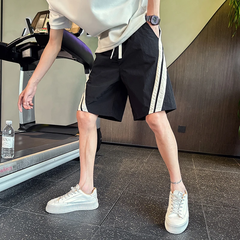 

Летние быстросохнущие шорты для мужчин, модные лоскутные цветные шорты длиной до колена, свободные повседневные мужские шорты, универсальные удобные короткие Homme