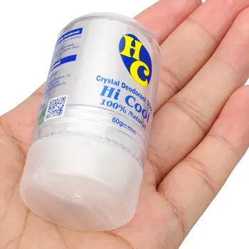 Bastão Desodorante Cristal para Homens e Mulheres, Removedor de Odor das axilas do corpo, Bastão antitranspirante, 60g