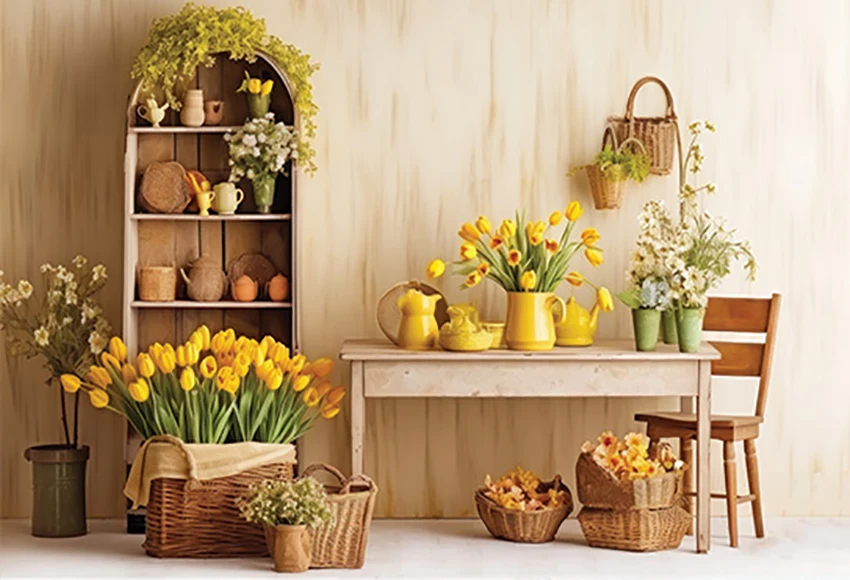 Mehofond 写真撮影の背景春の花の庭の窓カーテン子供大人の誕生日パーティーポートレート装飾背景写真スタジオ