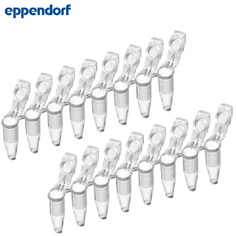 960pcs Eppendorf 0030124359 8 Row Tubes, 0.2 ml PCR Tubes Science Laboratory Centrifuge Tubes