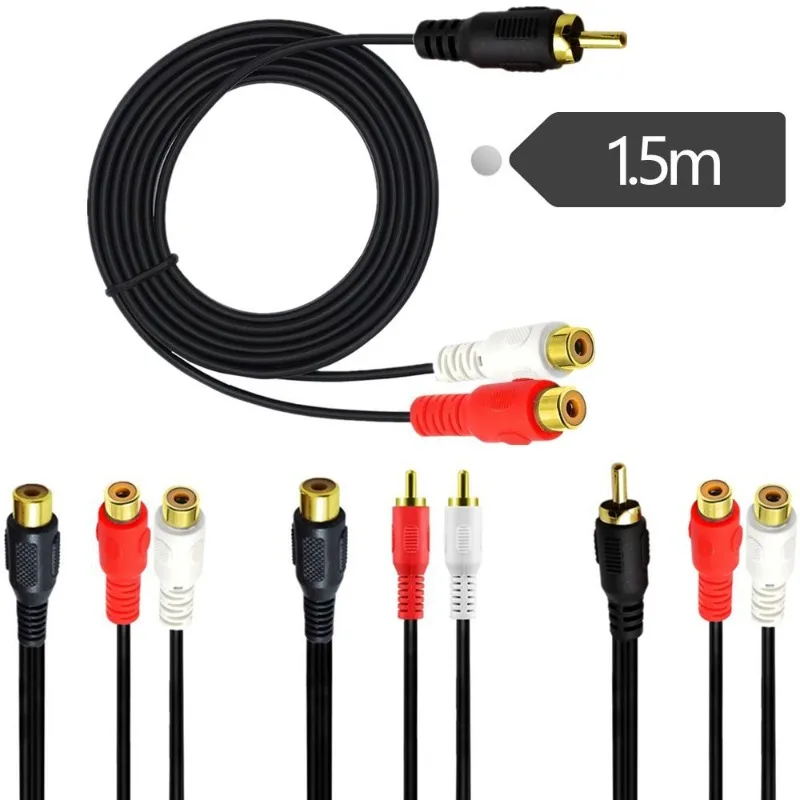 

Audio Cable, Lotus RCA To Dual RCA Audio Cable Lotus Head One Point Two Audio Video Converter Male To Female