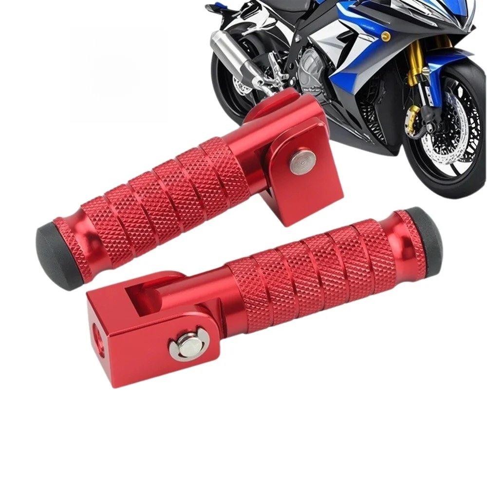 2pcs Durable CNC Machined Folding Foot Pegs Aluminum Alloy M8 Thread Size Crash Bar Foot Pegs Motorcycle Footrest Highway Riding