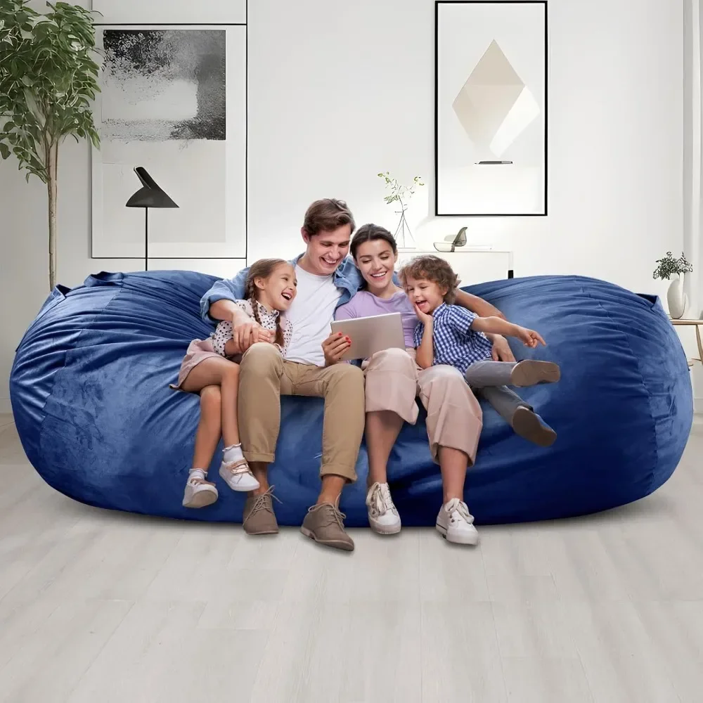 Bean Bag Chair 7ft Fuf XXL Memory Foam Filled with Removable Cover,Bean Bags for Adults,Soft Dutch Velvet