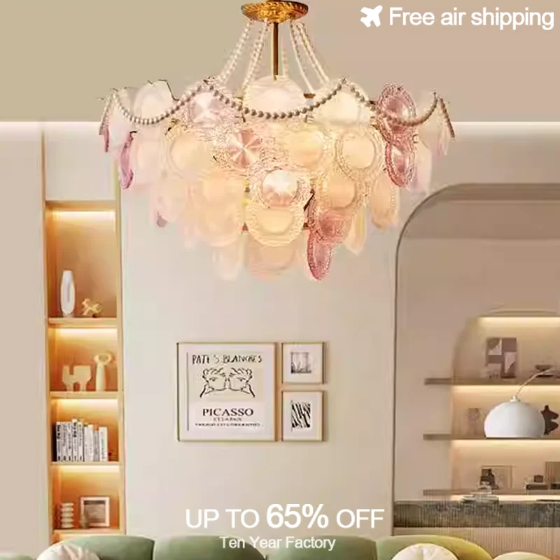 

French Style Gold Crystal Pendant Chandelier with Glass Crystals for Ceiling Lighting in Living Room Bedroom and Dining Room