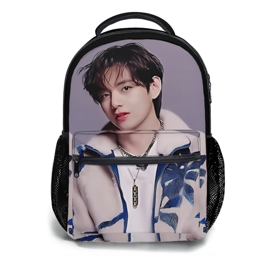 Tae V-Bxs New Female Fashion boys High Capacity Waterproof College Backpack Trendy Girls Laptop School Bags 17inch ﻿ ﻿