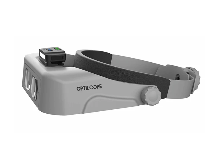 SmartPro Optiloope LED-Stirnbandlupe, USB wiederaufladbar, 1,75 x 3,5 x optische Glaslinsen, Freisprechvergrößerung, Headset-Lupe – Detail 5