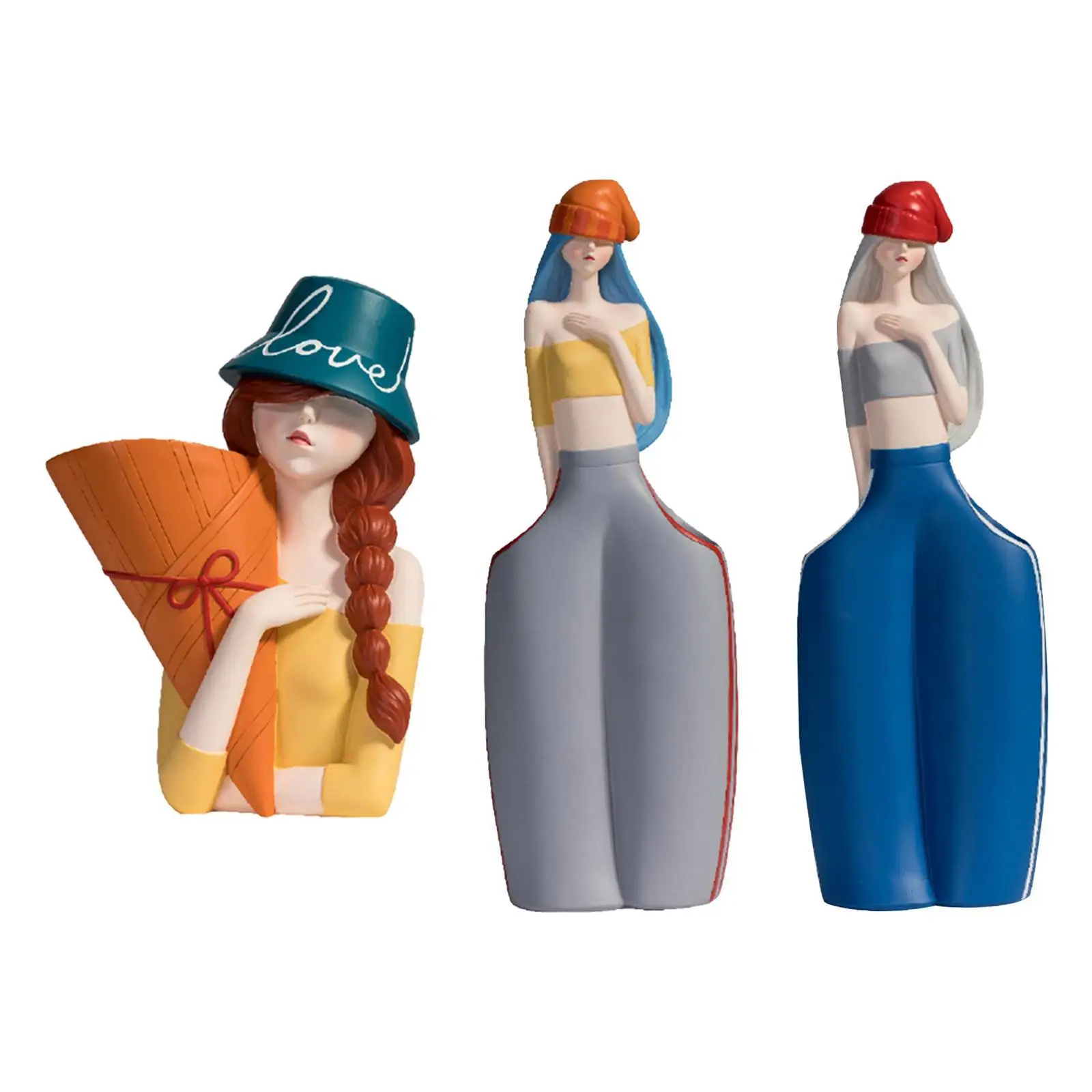 

Home Decorative Vase Table Ornament Creative Modern Flower Vase Girl Statue for
