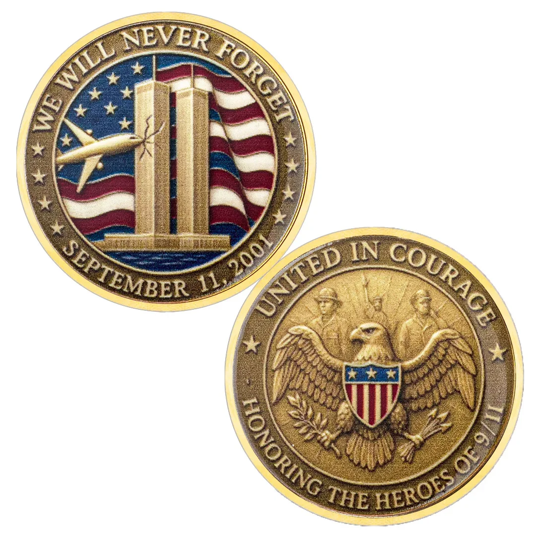 Honoring The Heros of 9.11 Ancient  Commemorative Coin We Will Never Forget September 11，2001 Souvenir Coin