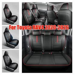Seat Cover For Toyota RAV4 2026 2025 2024 - 2020, Nappa Leather Front Rear Car Seat Cushion Armrest Cover Interior Decoration