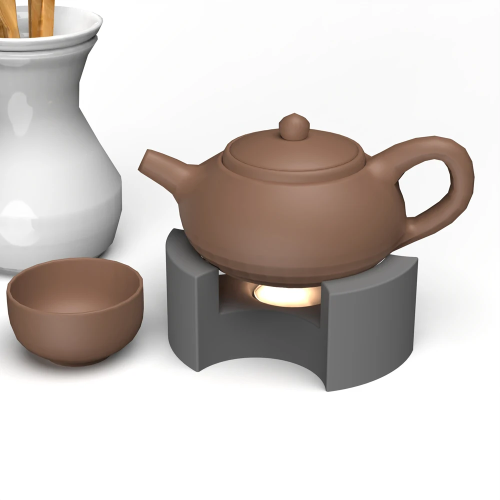 

Teapot Heater Silicone Mold Concrete Heating support Holder Cement Candlestick Tray Mold Silica gel tool